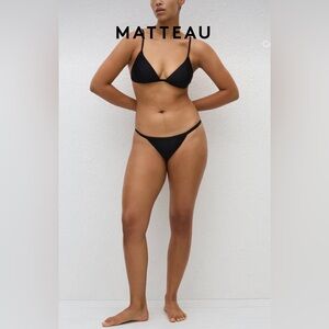 MATTEAU Petite Triangle Top and Bottom Black Bikini Two Piece Swim Set